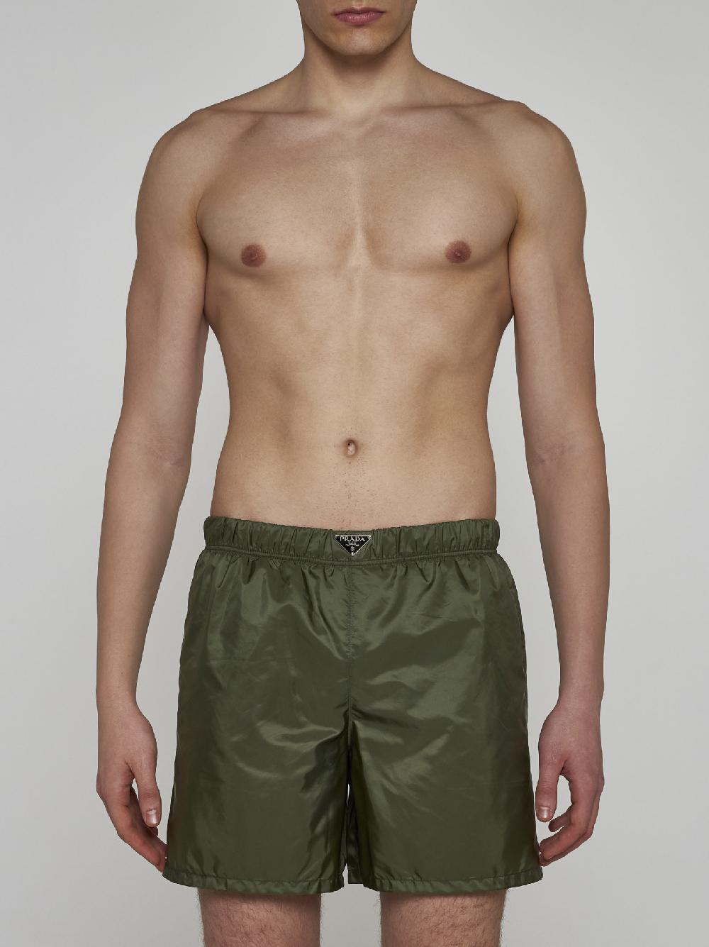PRADA Shorts In Re-Nylon Con Placca-logo
