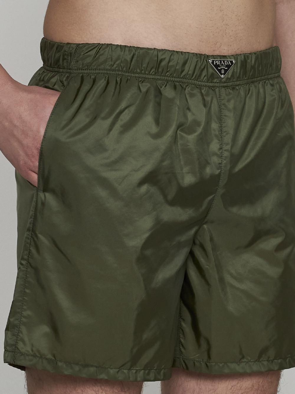 PRADA Shorts In Re-Nylon Con Placca-logo