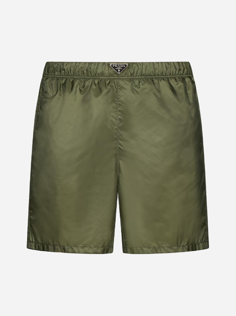 PRADA Shorts in Re-Nylon con placca-logo