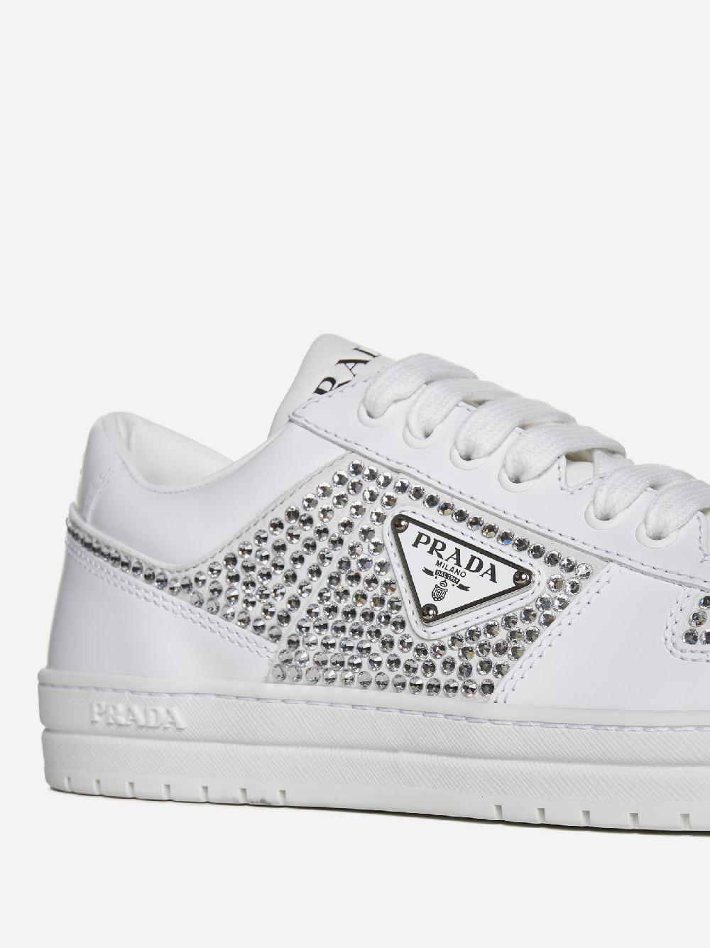 PRADA Sneakers Downtown In Pelle Con Strass