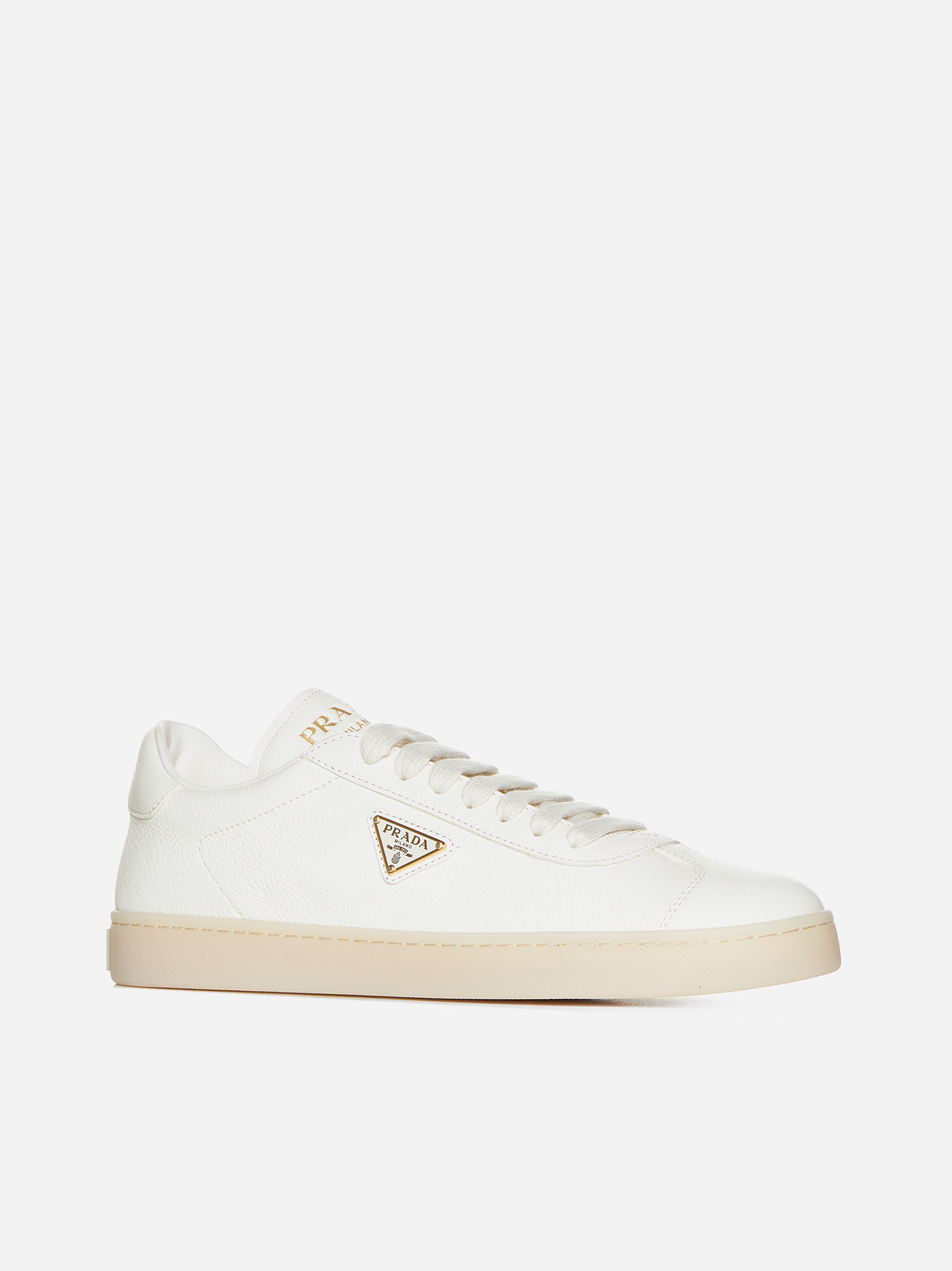 PRADA Sneakers In Pelle Con Placca-logo