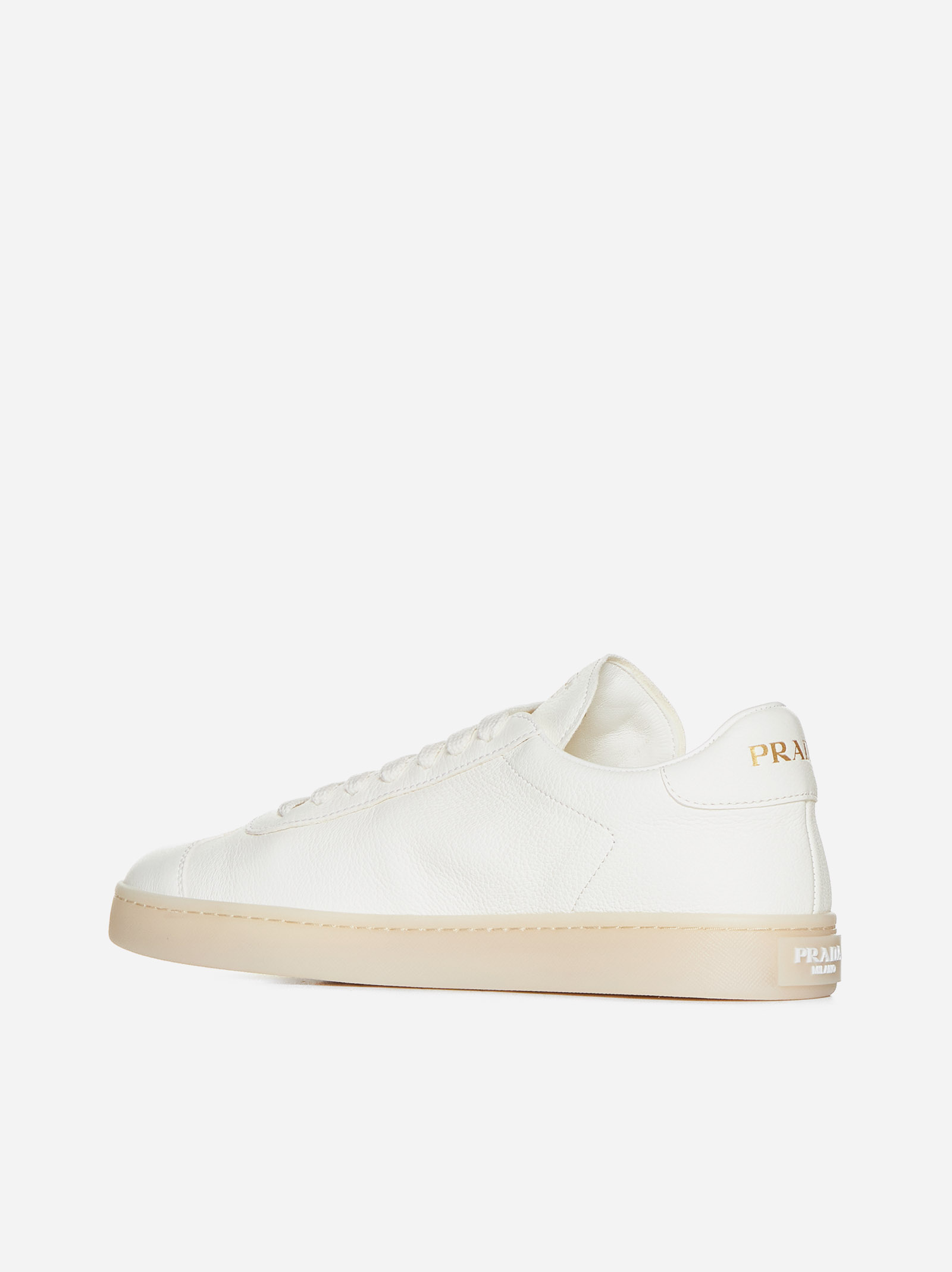 PRADA Sneakers In Pelle Con Placca-logo
