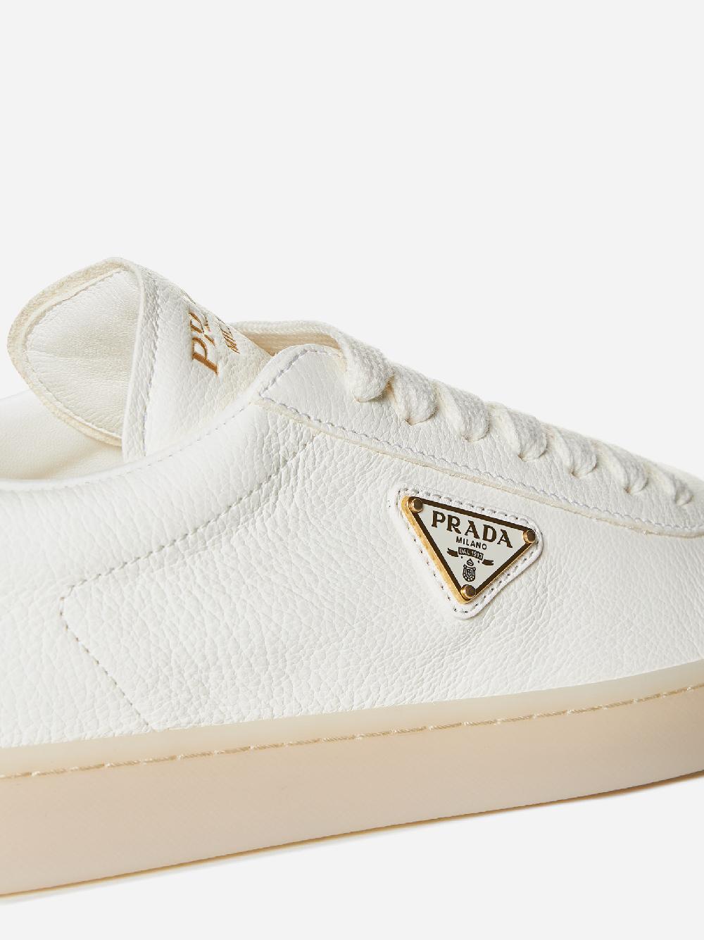 PRADA Sneakers In Pelle Con Placca-logo