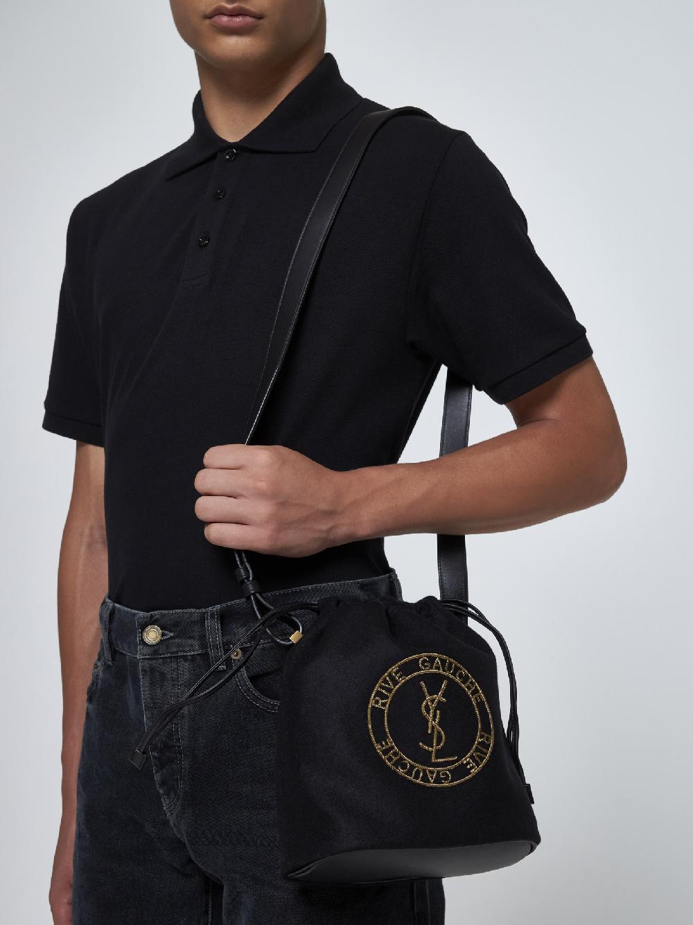 SAINT LAURENT Borsa A Secchiello Stamp In Lana