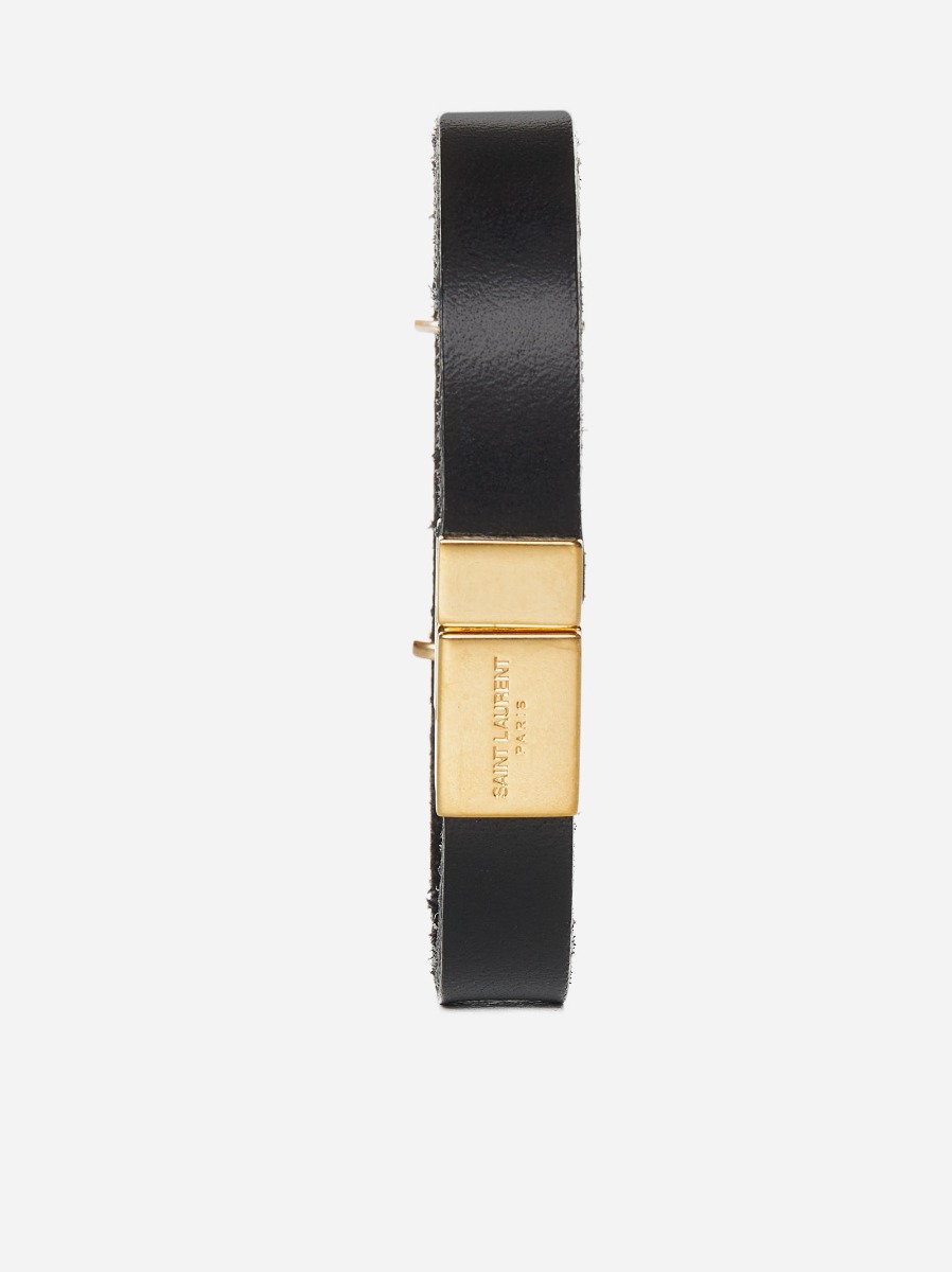 SAINT LAURENT Bracciale Opyum YSL In Pelle Vegan