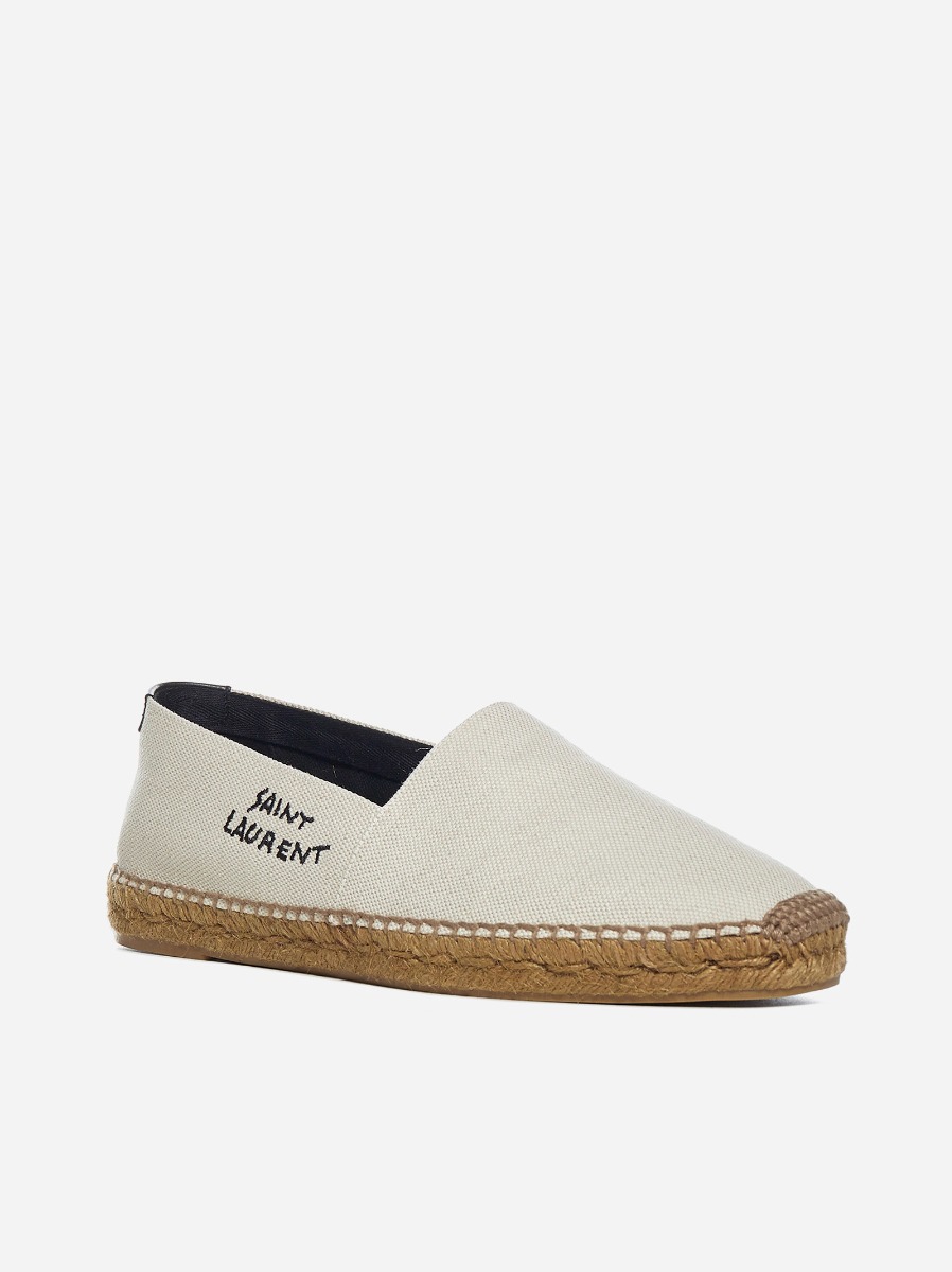 SAINT LAURENT Espadrillas In Tela Con Logo