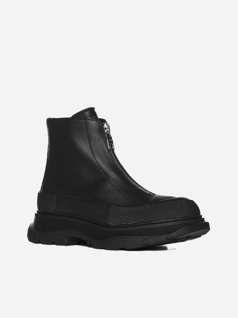 ALEXANDER MCQUEEN Stivaletti Tread Slick In Pelle Nera