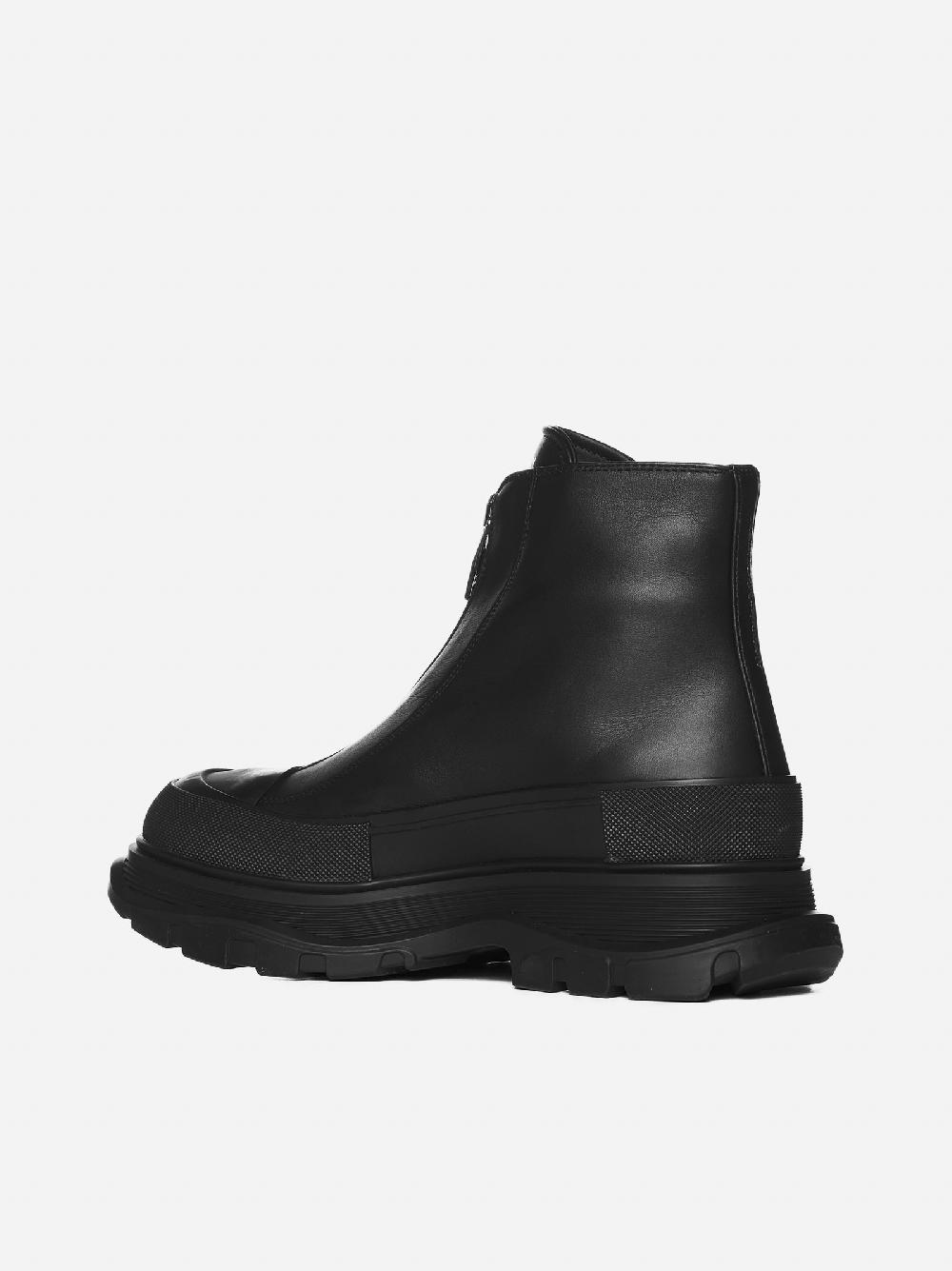 ALEXANDER MCQUEEN Stivaletti Tread Slick In Pelle Nera