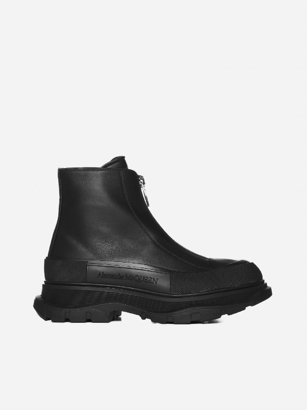 ALEXANDER MCQUEEN Stivaletti Tread Slick in pelle nera