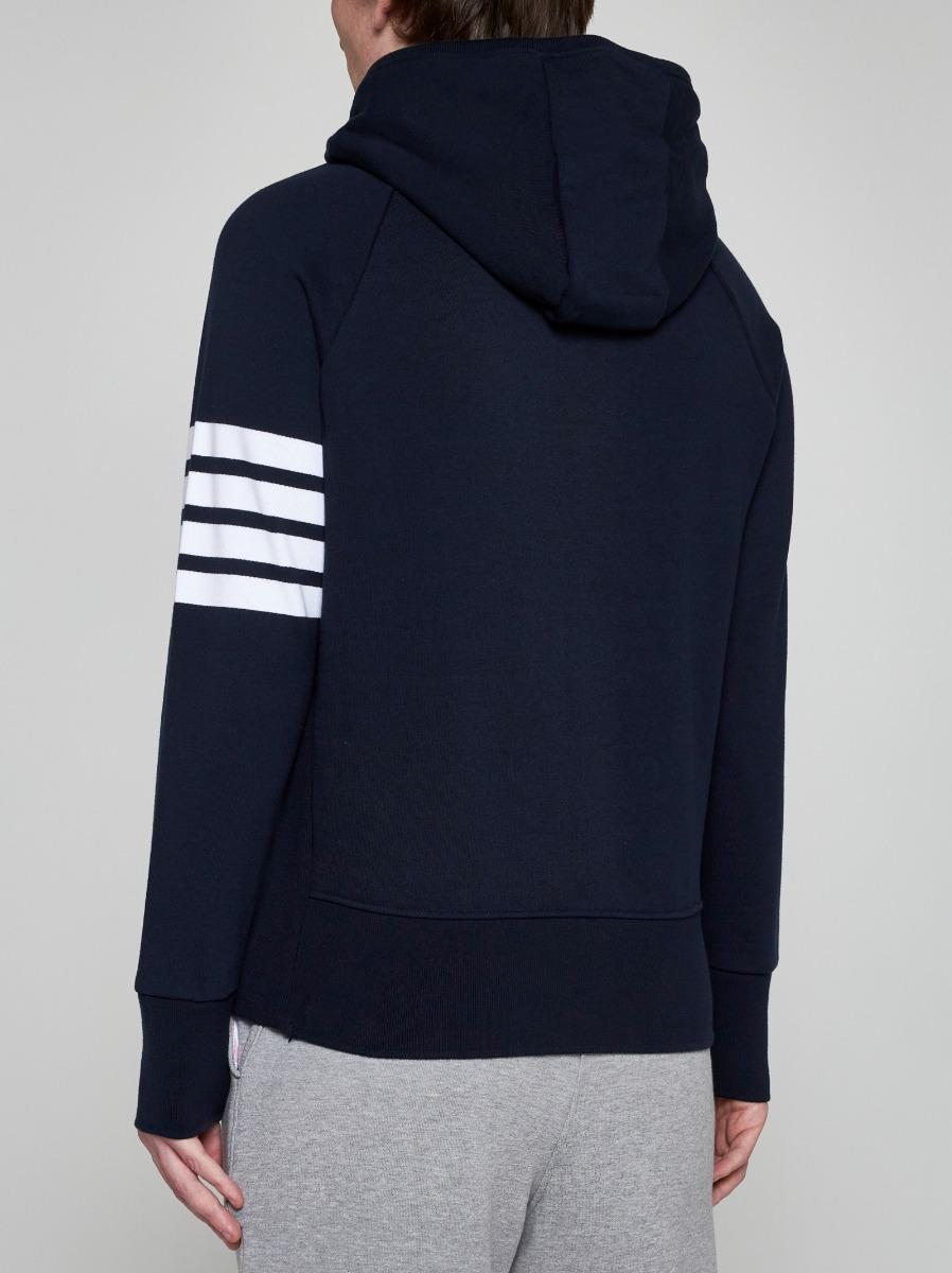 THOM BROWNE Felpa In Cotone Con Zip E 4-Bar