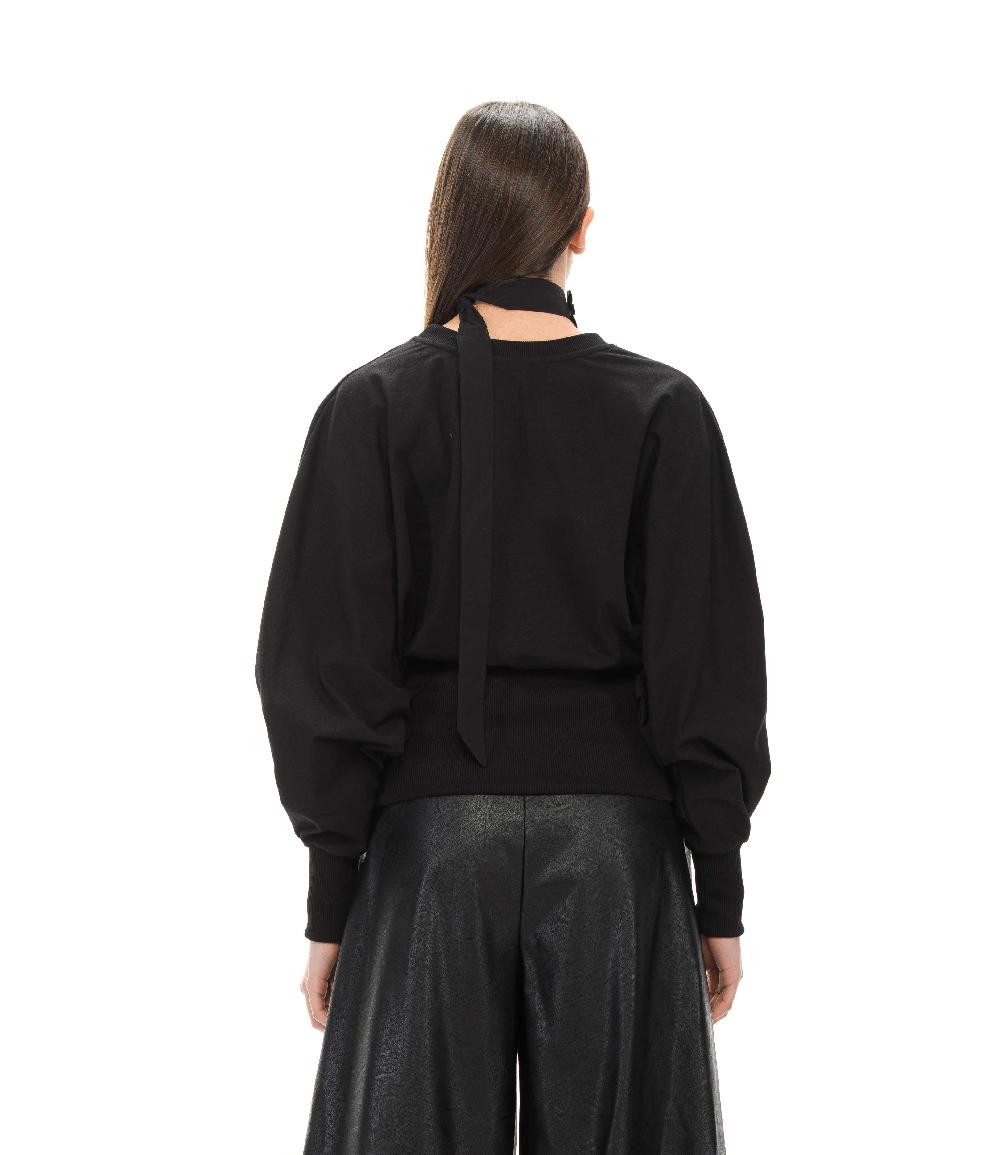 ROSÈ A POIS ARGENTEA Blusa Nera