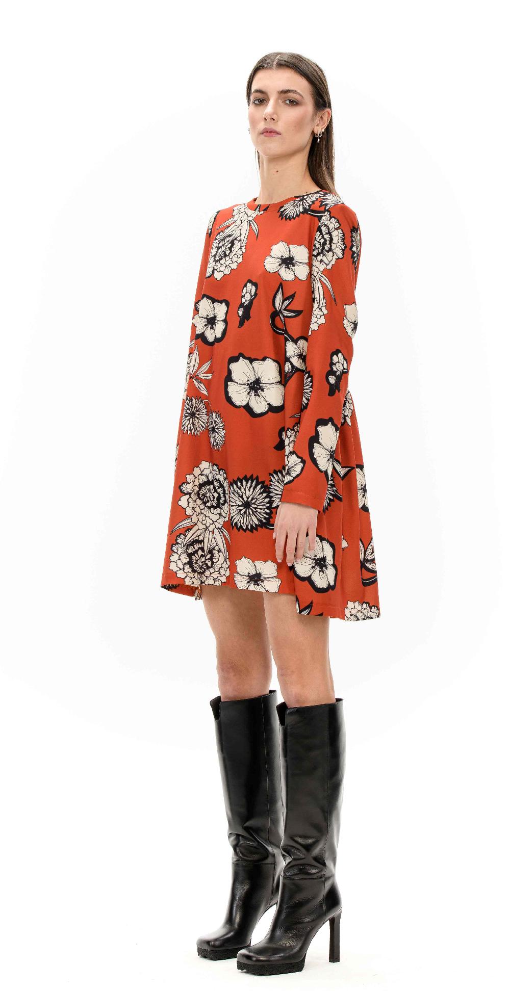 ROSÈ A POIS ARIELLA Abito Stampa A Contrasto