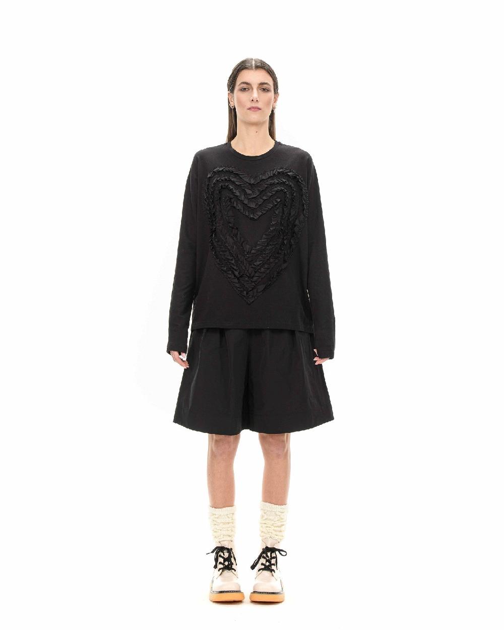 ROSÈ A POIS CHLOE Maglia Nera Con Cuore