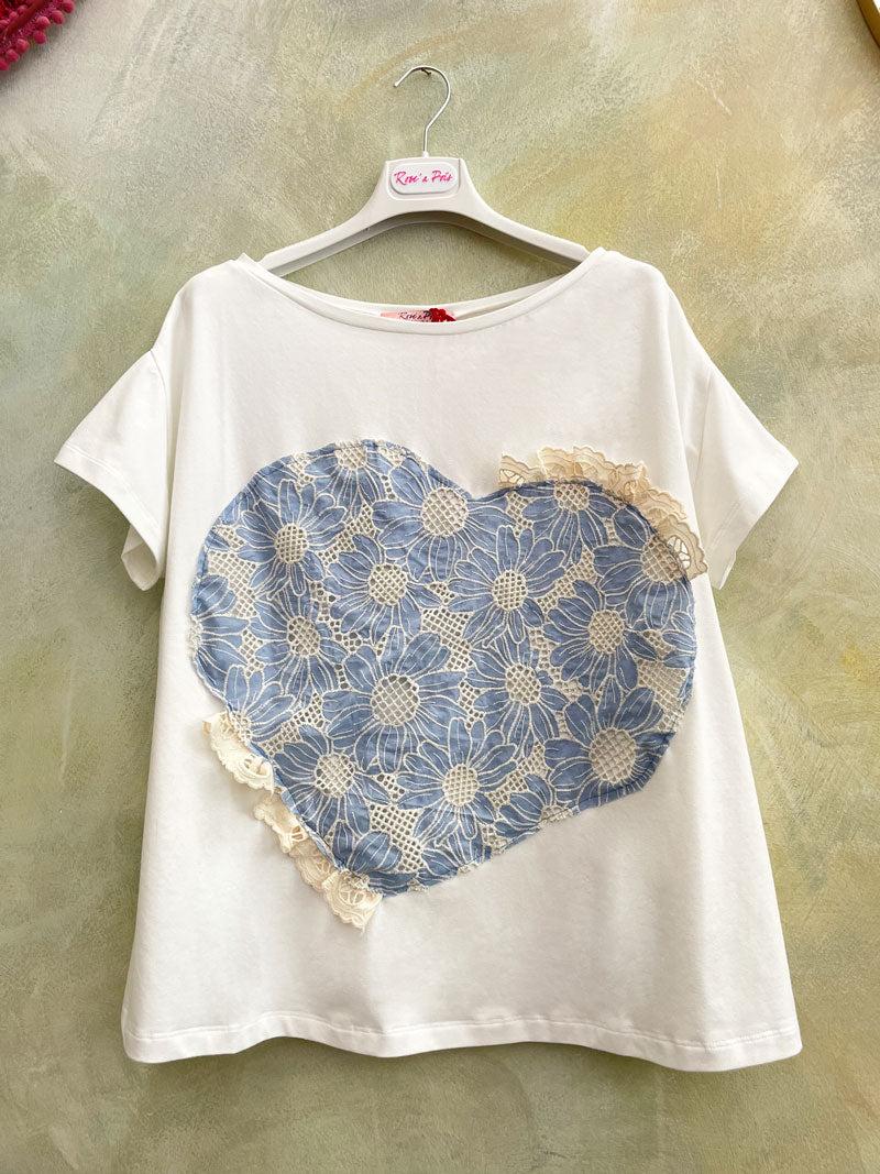 ROSÈ A POIS Cuoricino T-shirt