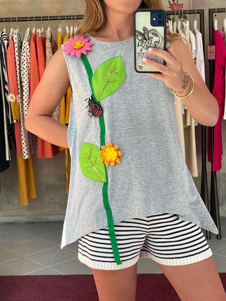 ROSÈ A POIS Del Verde Top