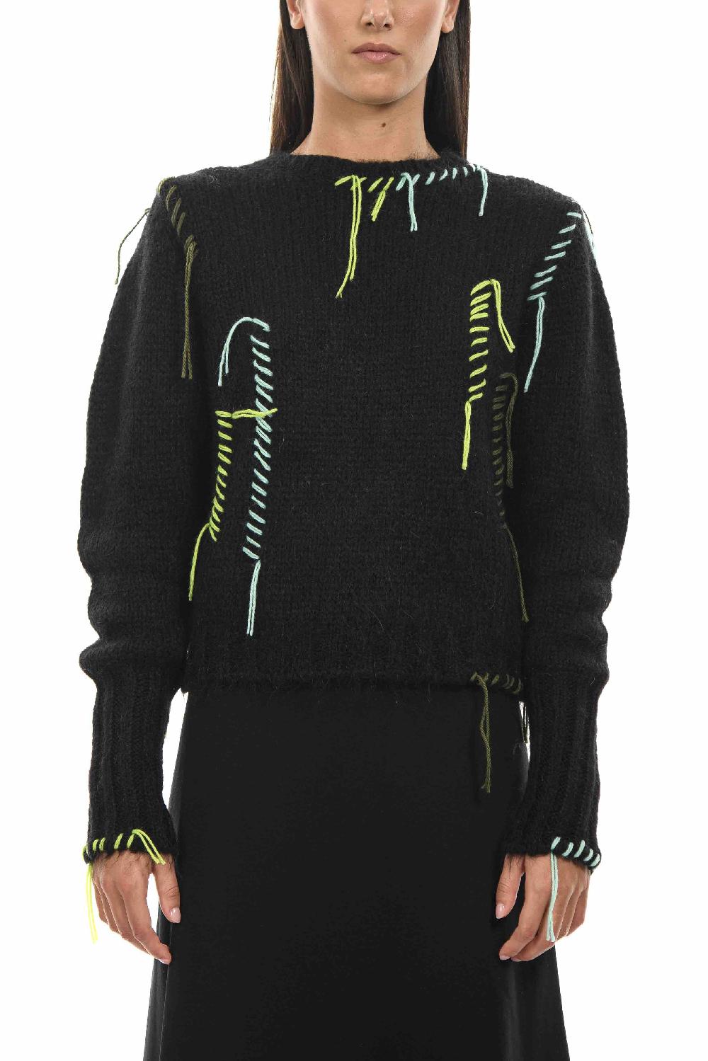 ROSÈ A POIS DRUSILLLA Maglione Con Ricami Colorati