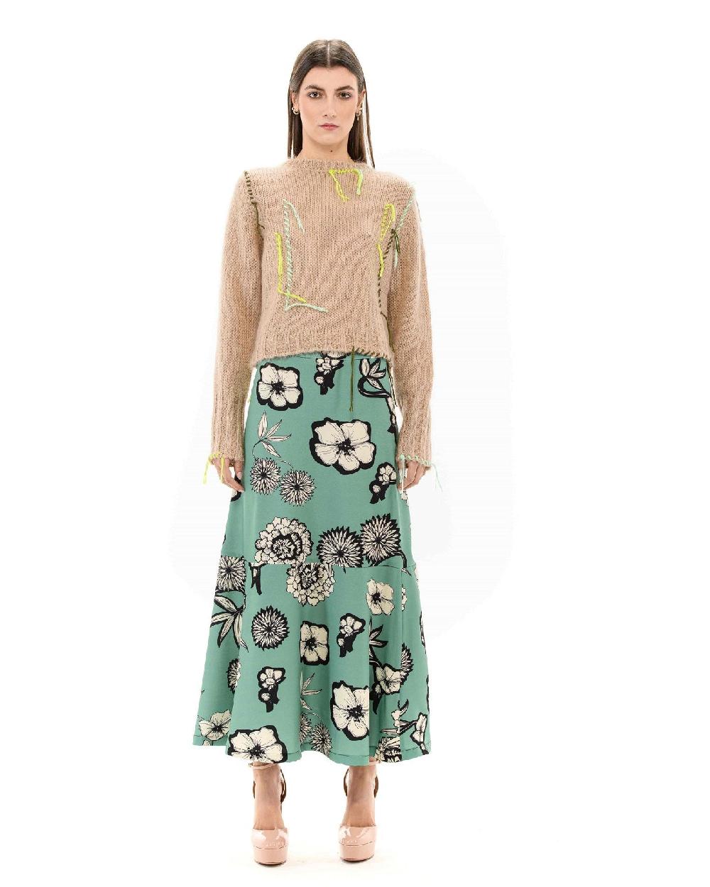 ROSÈ A POIS ESMERALDA Maxi gonna