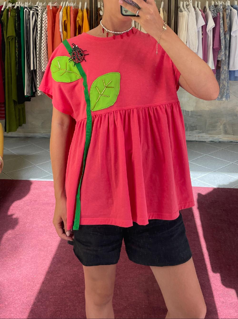 ROSÈ A POIS Fogliolina T-shirt