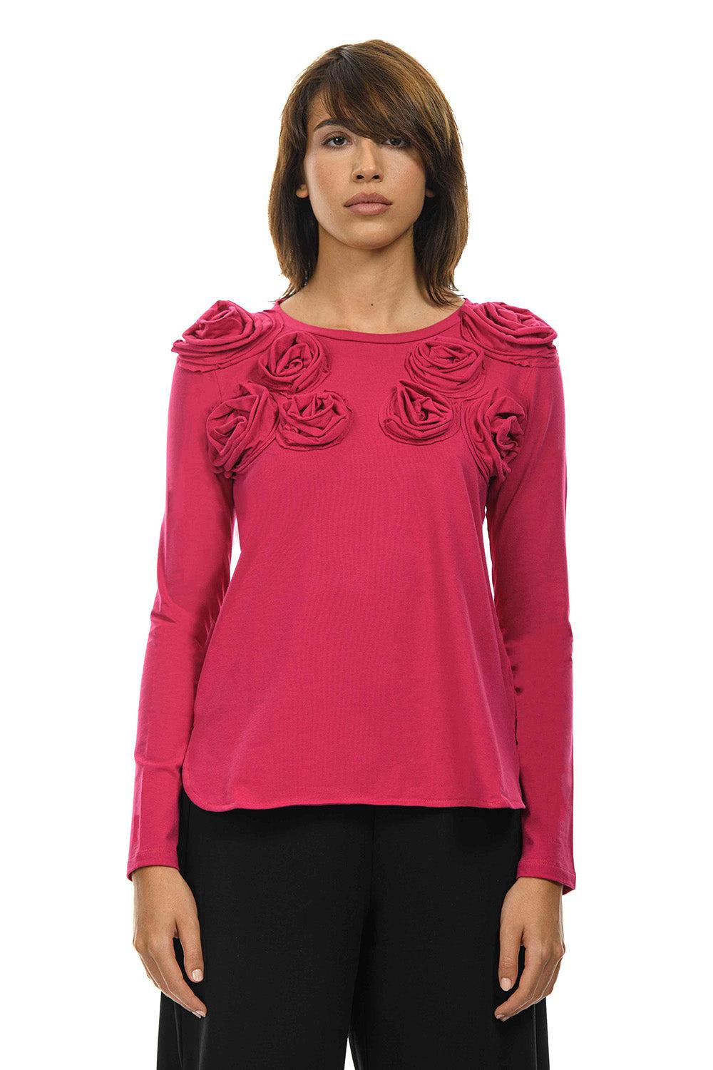 ROSÈ A POIS GERTRUDE Maglia con rose