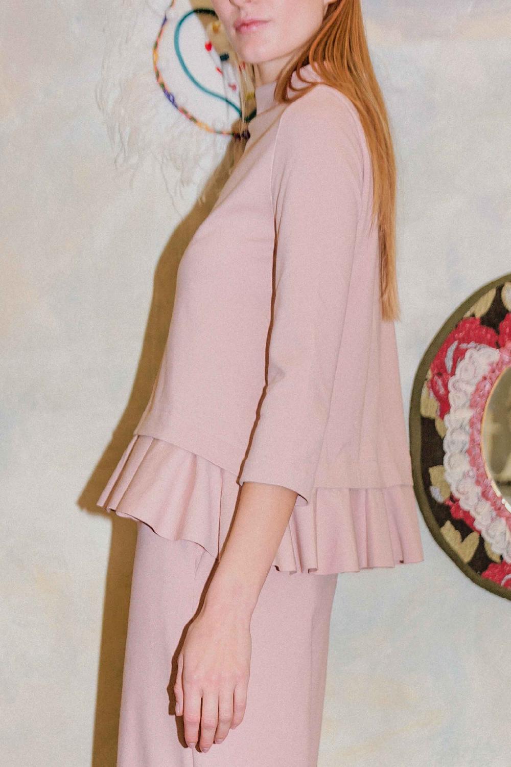 ROSÈ A POIS GRIFFIN Blusa Cipria