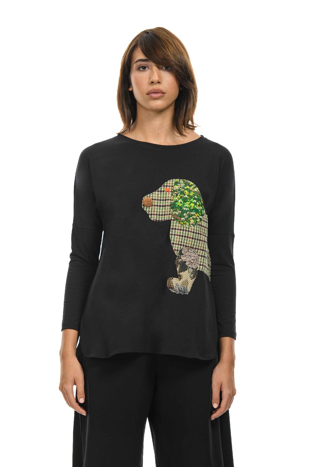 ROSÈ A POIS GUENDALINA Maglia Con Bassotto