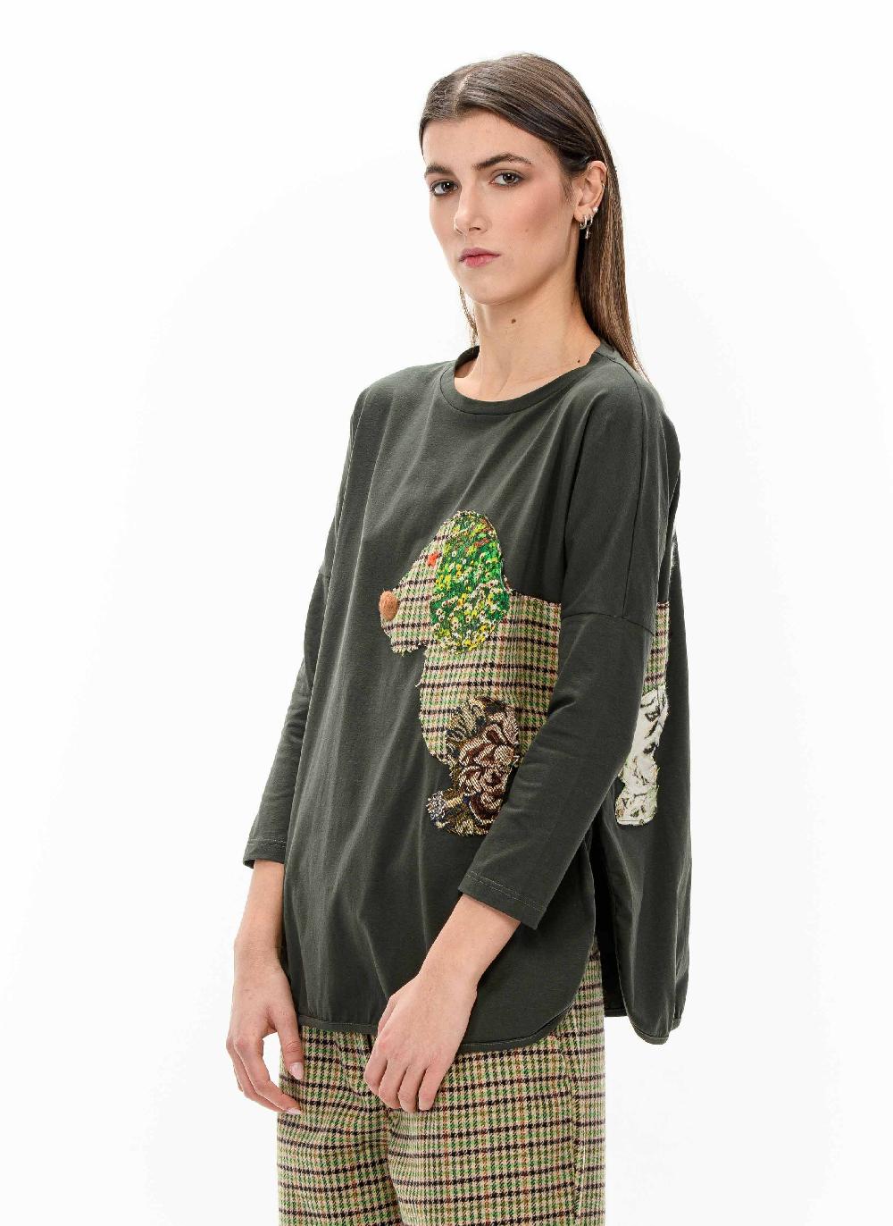 ROSÈ A POIS GUENDALINA Maglia Con Bassotto