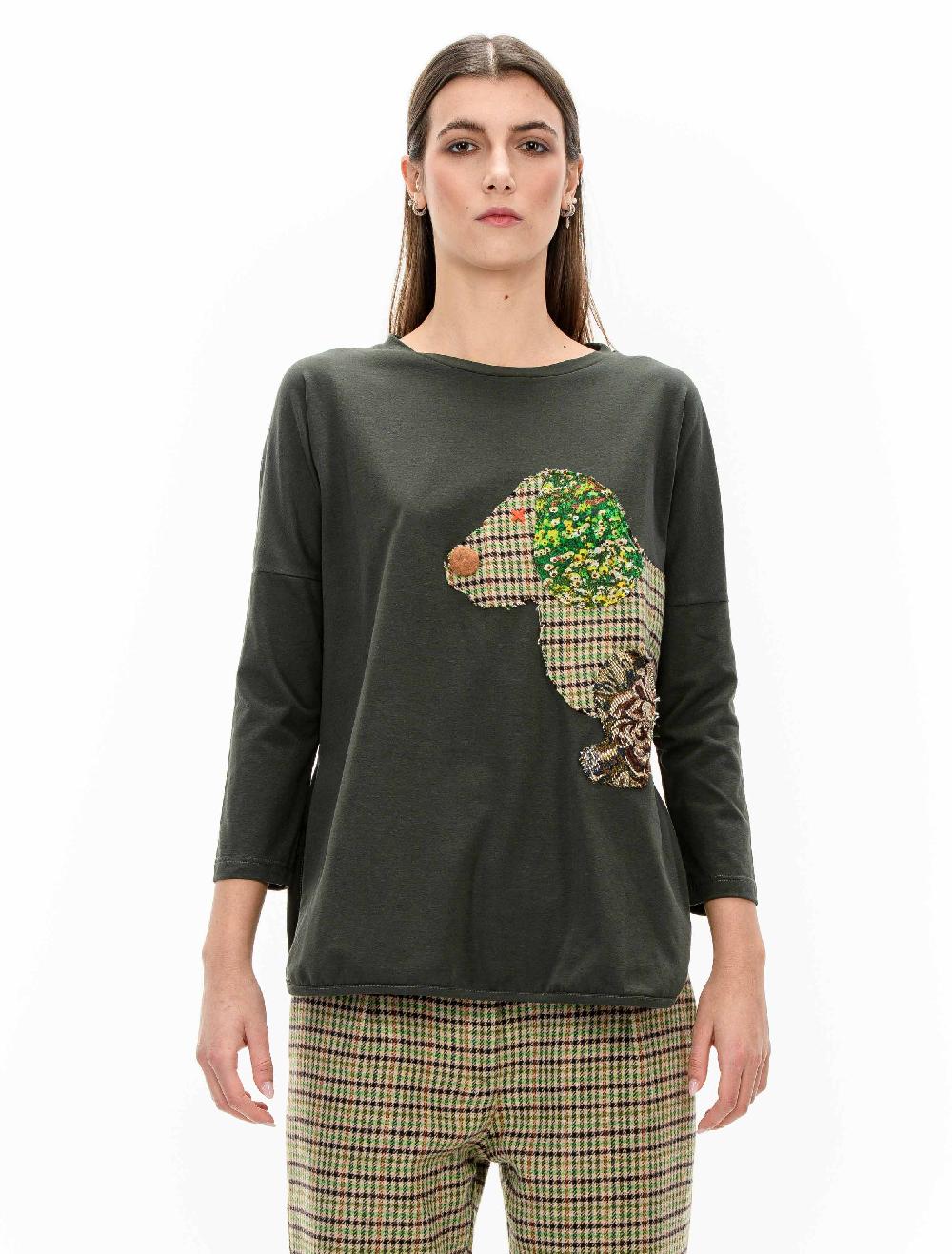 ROSÈ A POIS GUENDALINA Maglia con bassotto