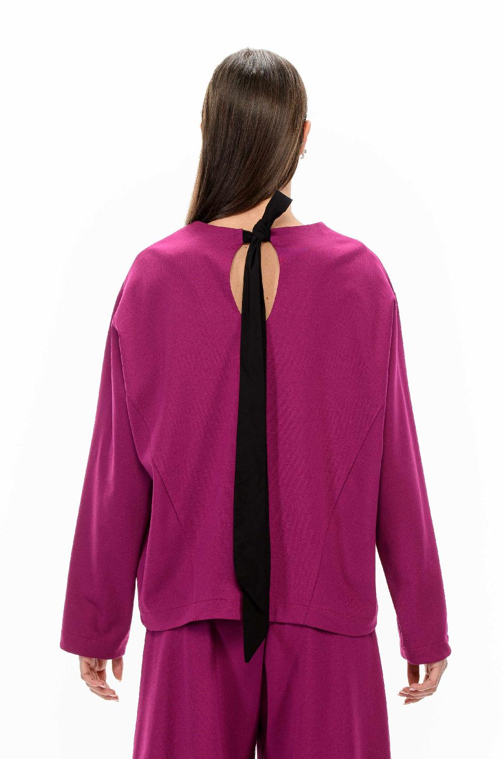 ROSÈ A POIS LENORA Blusa Con Fiocco