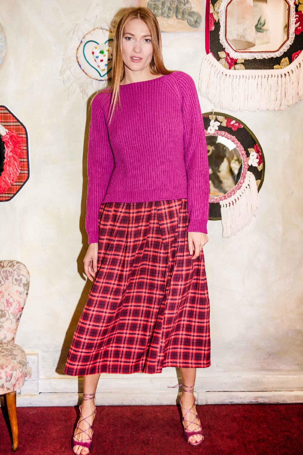 ROSÈ A POIS MIMI Gonna a scacchi