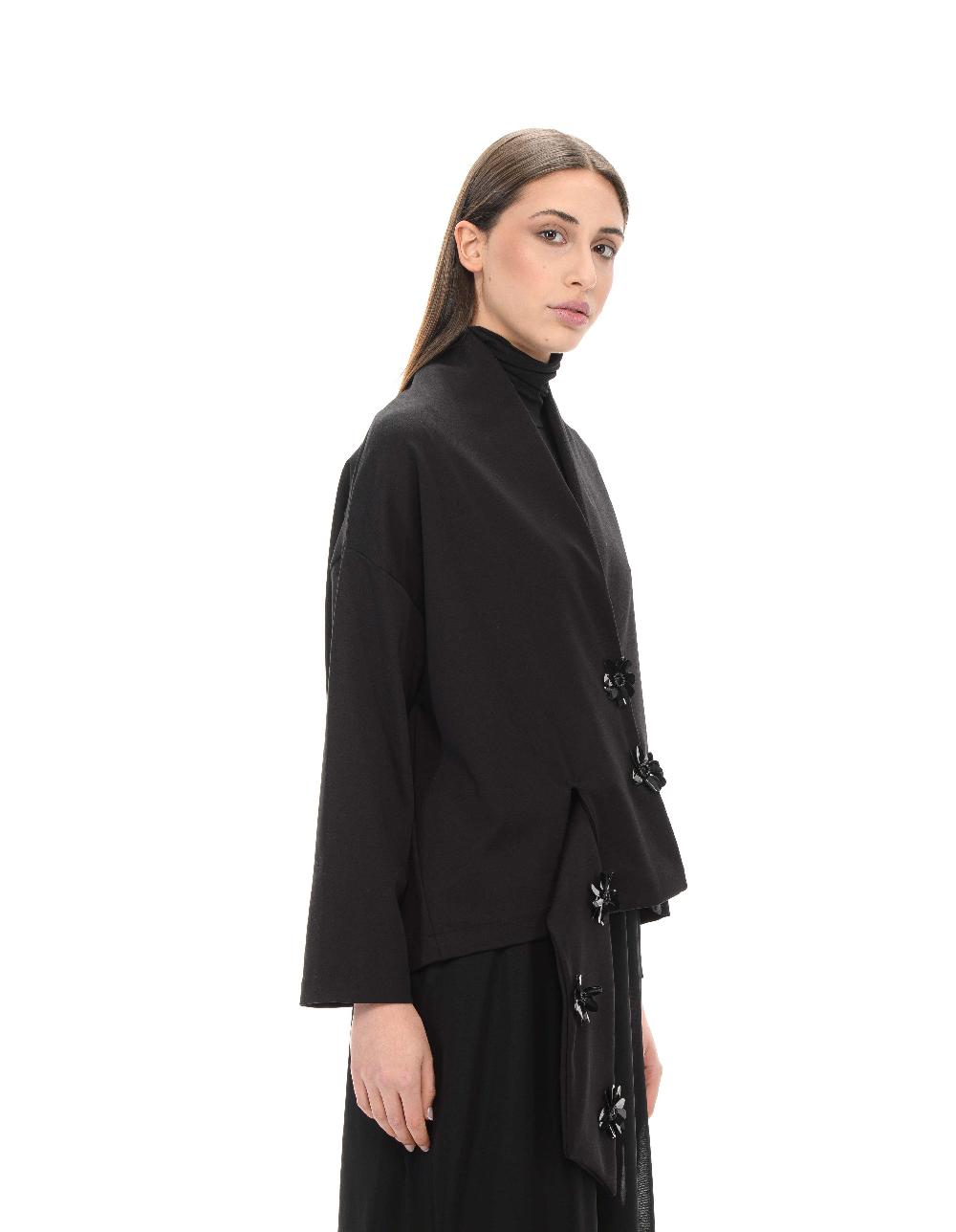 ROSÈ A POIS MUSA Kimono con applicazioni