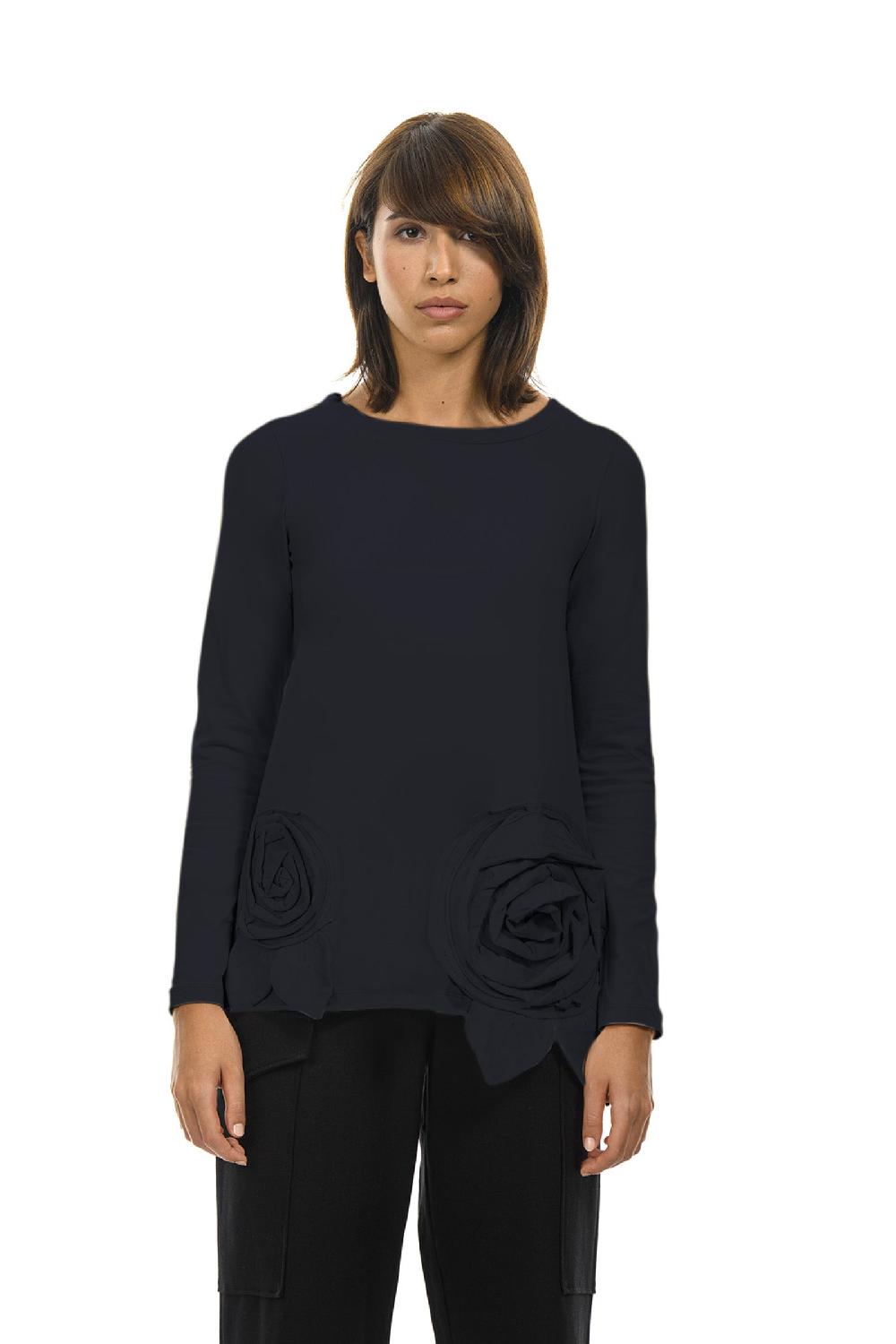 ROSÈ A POIS PIMPINELLA T-shirt con rose