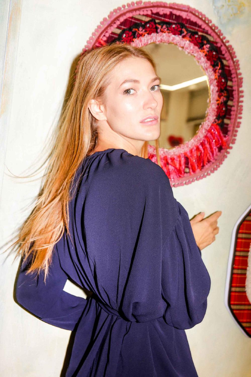 ROSÈ A POIS PINKIEPIE Camicia Blu