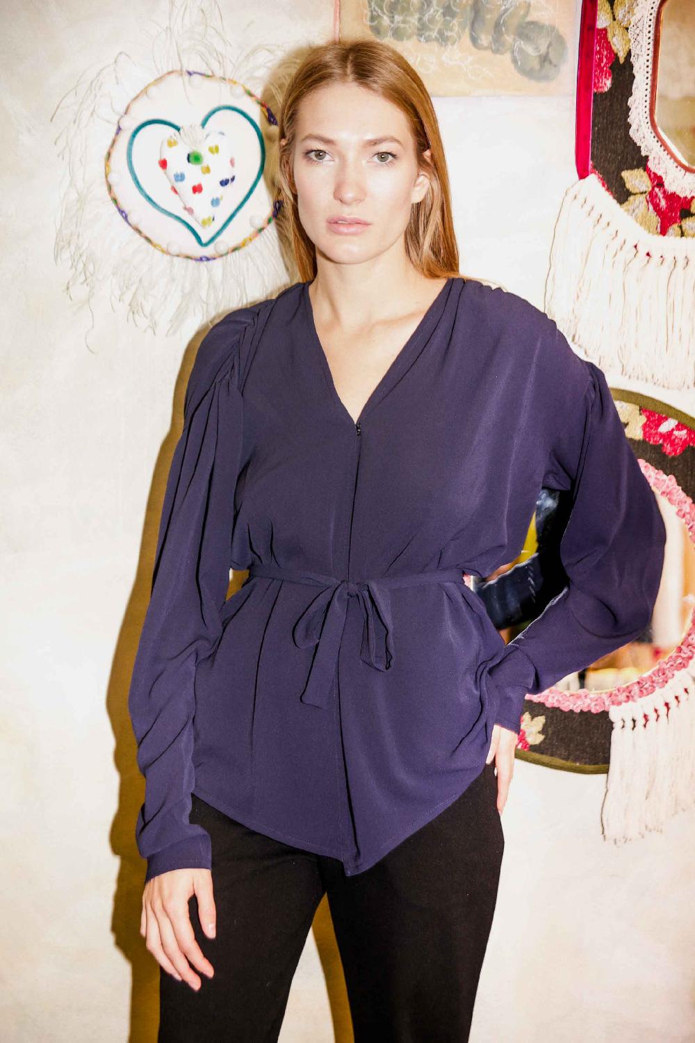 ROSÈ A POIS PINKIEPIE Camicia blu