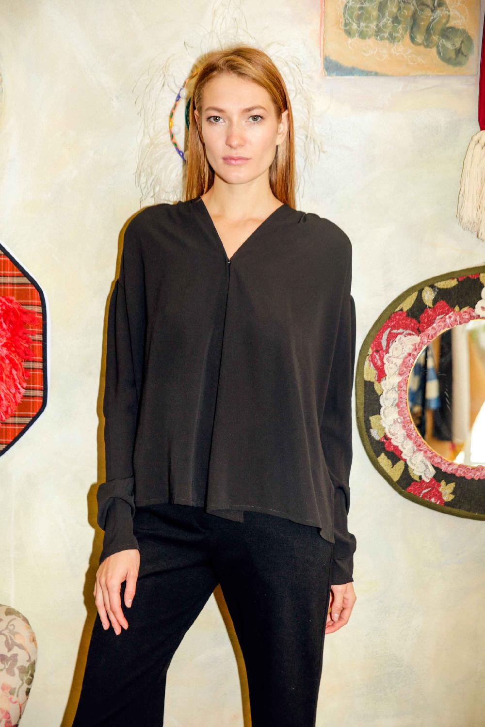 ROSÈ A POIS PINKIEPIE Camicia Nera