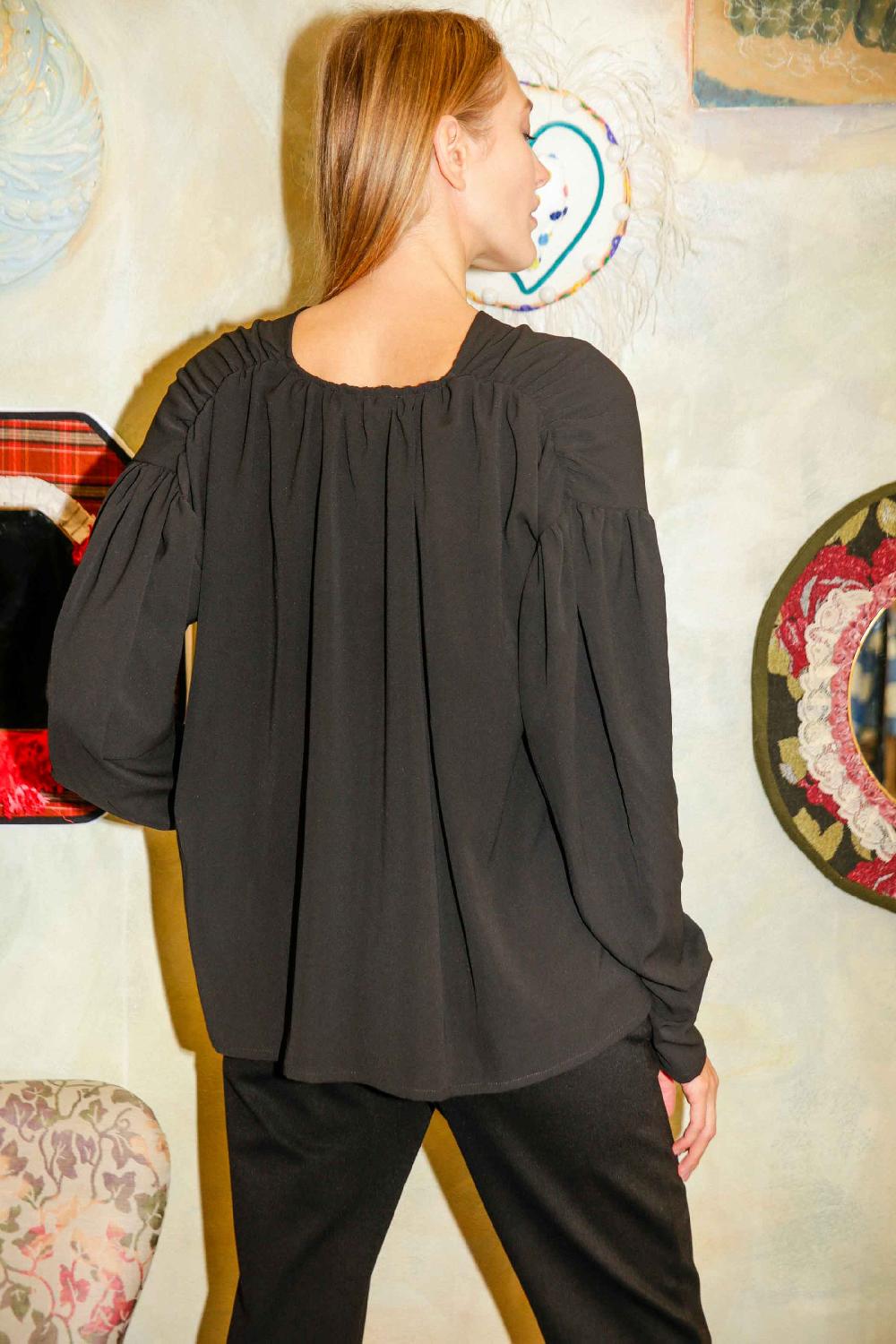 ROSÈ A POIS PINKIEPIE Camicia nera