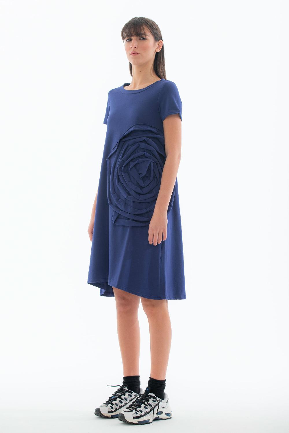 ROSÈ A POIS PISTACCHIO ABITO CON MAXI ROSA