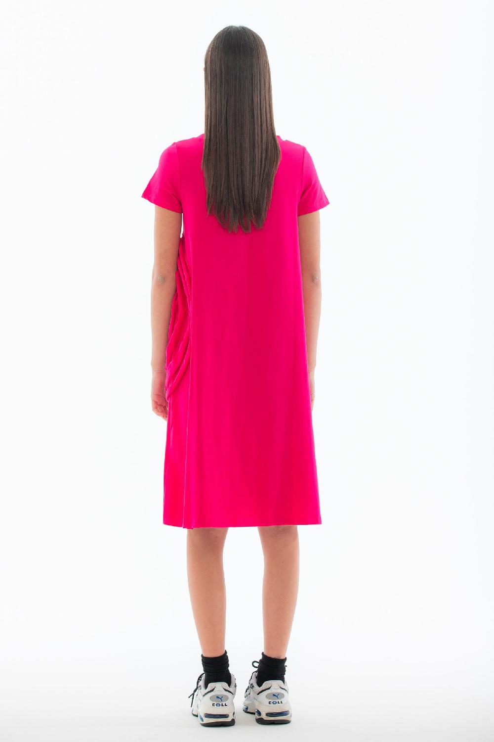 ROSÈ A POIS PISTACCHIO ABITO CON MAXI ROSA