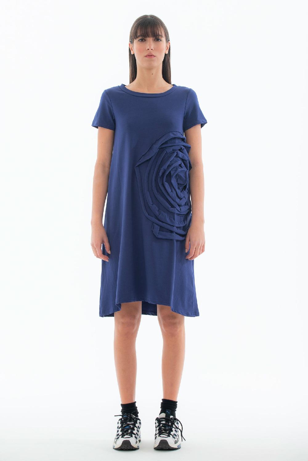 ROSÈ A POIS PISTACCHIO ABITO CON MAXI ROSA