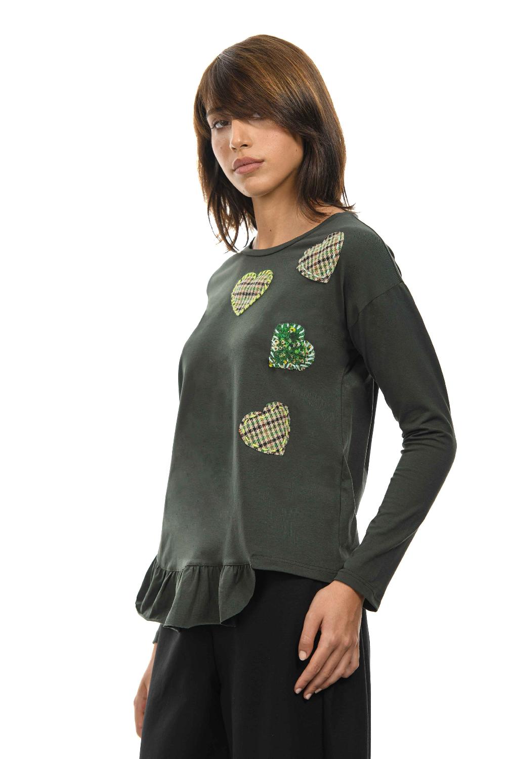 ROSÈ A POIS POLGARA T-shirt Con Cuori