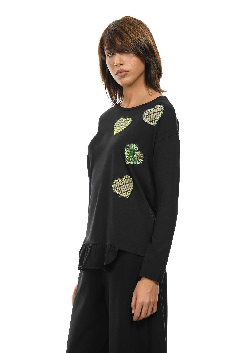 ROSÈ A POIS POLGARA T-shirt con cuori