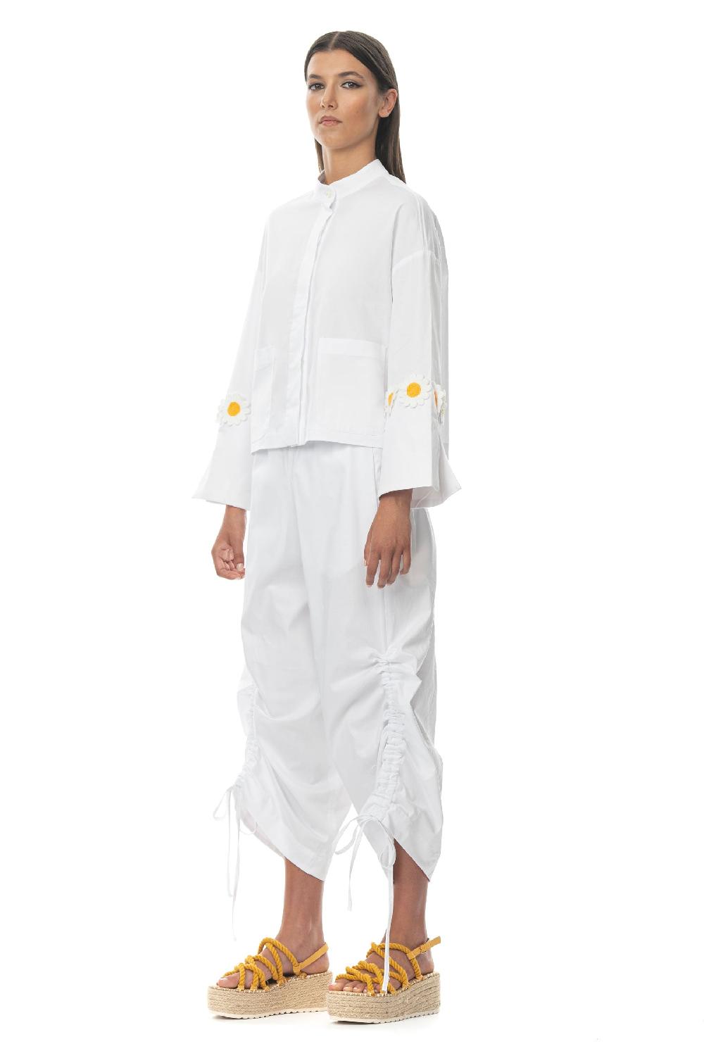 ROSÈ A POIS Ranocchio Pantalone Bianco