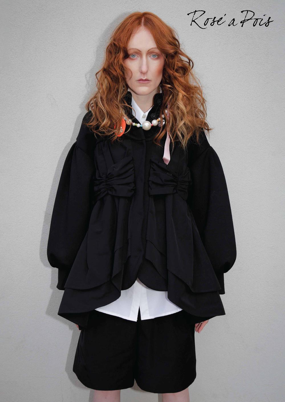 ROSÈ A POIS STELLA Giaccone con fiocchi