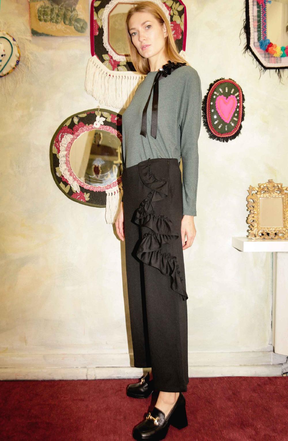 ROSÈ A POIS ZENITSU Pantalone Con Rouches