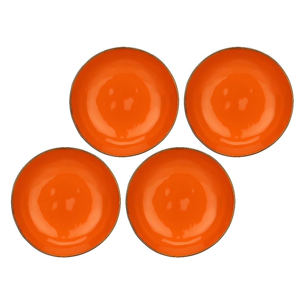 ROSÈ A POIS Set 4 Piatti Fondi Concerto Arancio