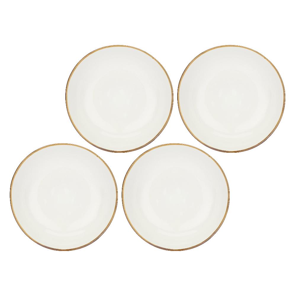 ROSÈ A POIS Set 4 Piatti Fondi Concerto Avorio