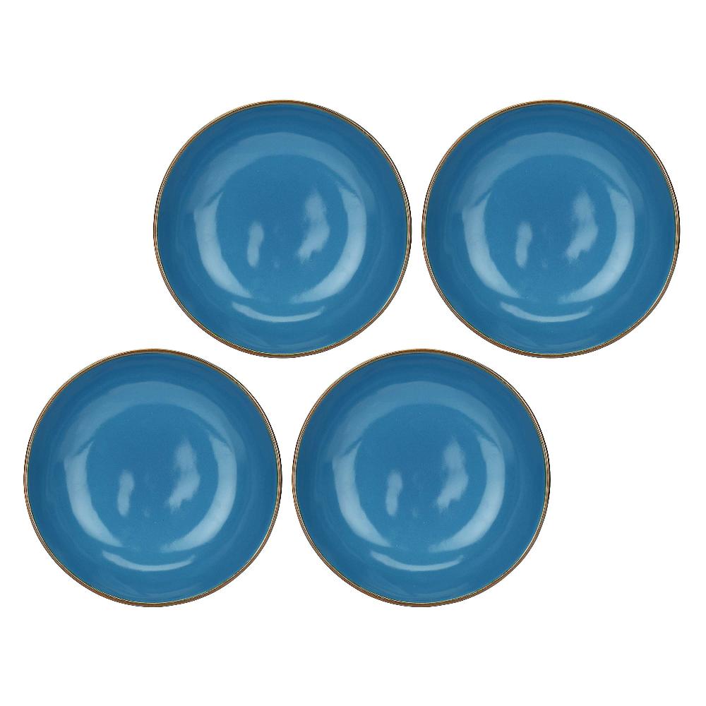 ROSÈ A POIS Set 4 Piatti Fondi Concerto Blu Avio