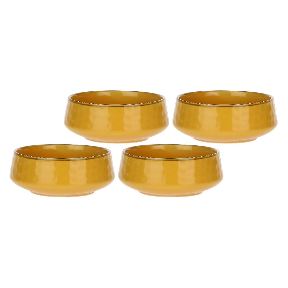 ROSÈ A POIS Set 4 Piatti Fondi Concerto Glam Ocra