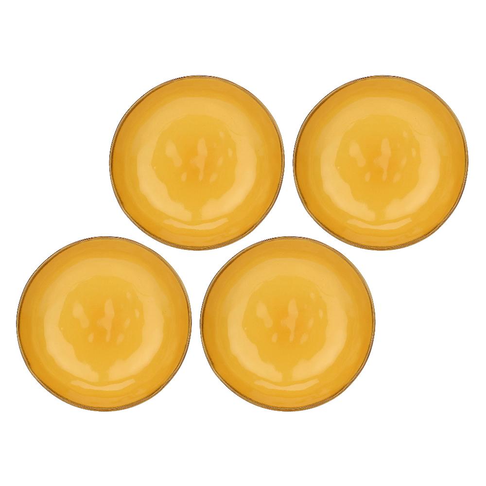 ROSÈ A POIS Set 4 Piatti Fondi Concerto Ocra