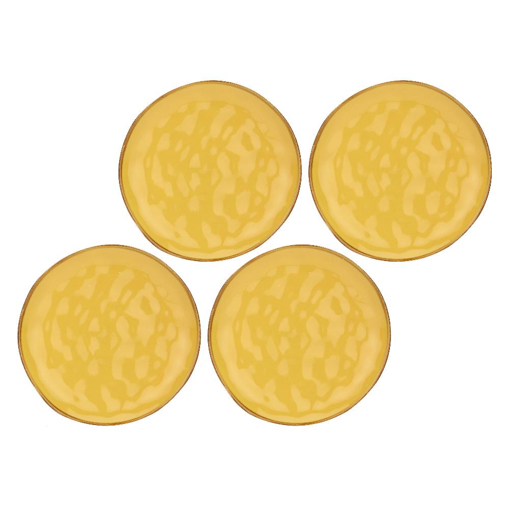 ROSÈ A POIS Set 4 Piatti Frutta Concerto Ocra