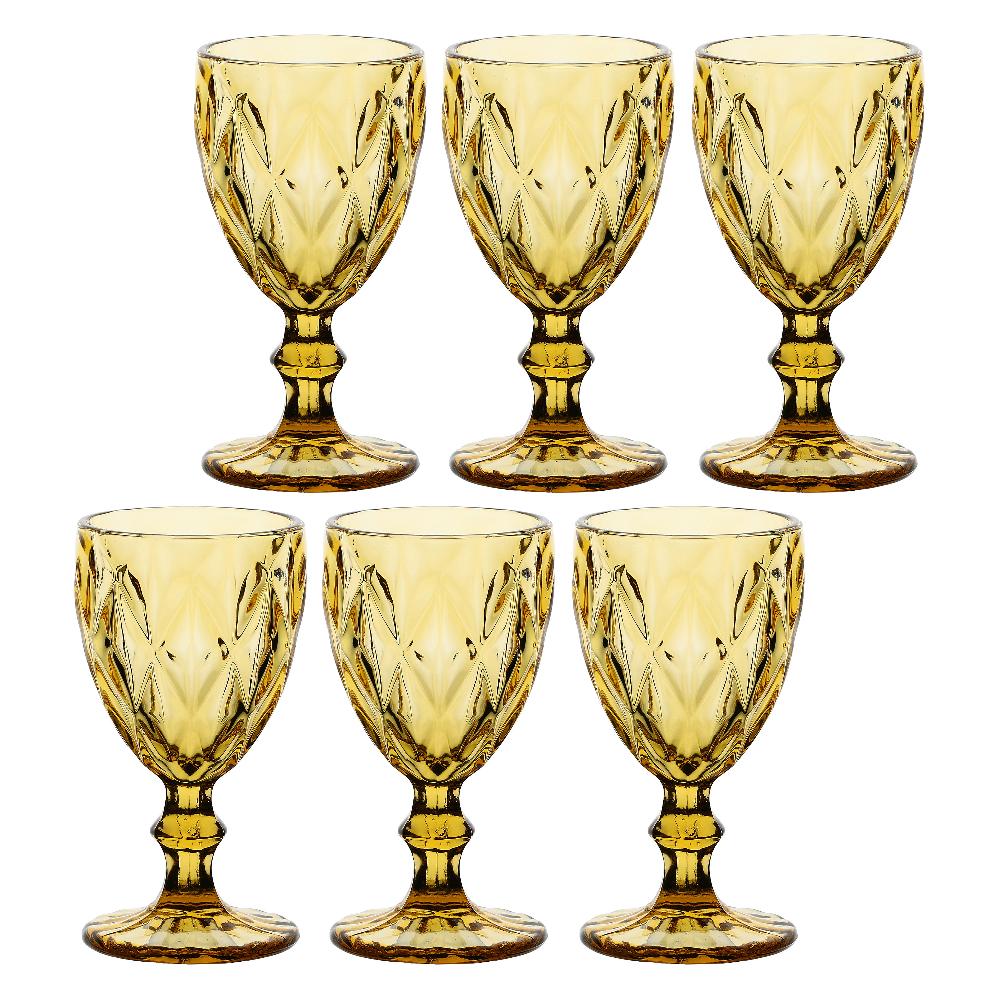 ROSÈ A POIS Set 6 Calici Amber Diamond